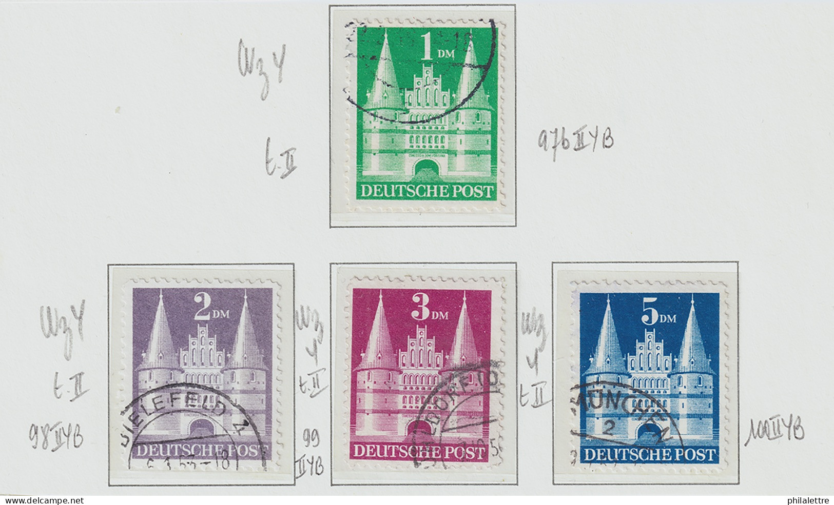 ALLEMAGNE / GERMANY (British/American Zone) 1949/52 Mint** & Used Buildings Series Selection - Very Fine - Mint