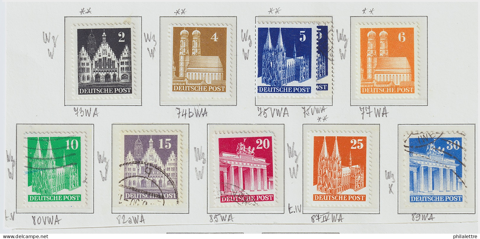 ALLEMAGNE / GERMANY (British/American Zone) 1949/52 Mint** & Used Buildings Series Selection - Very Fine - Mint