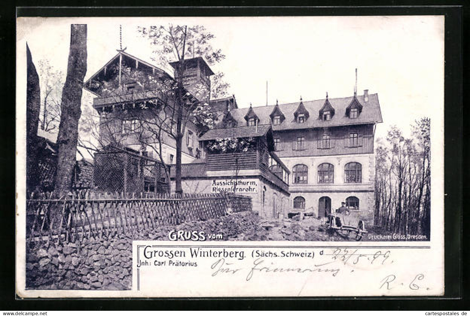 AK Bad Schandau, Hotel Von Carl Prätorius Auf Dem Grossen Winterberg  - Bad Schandau