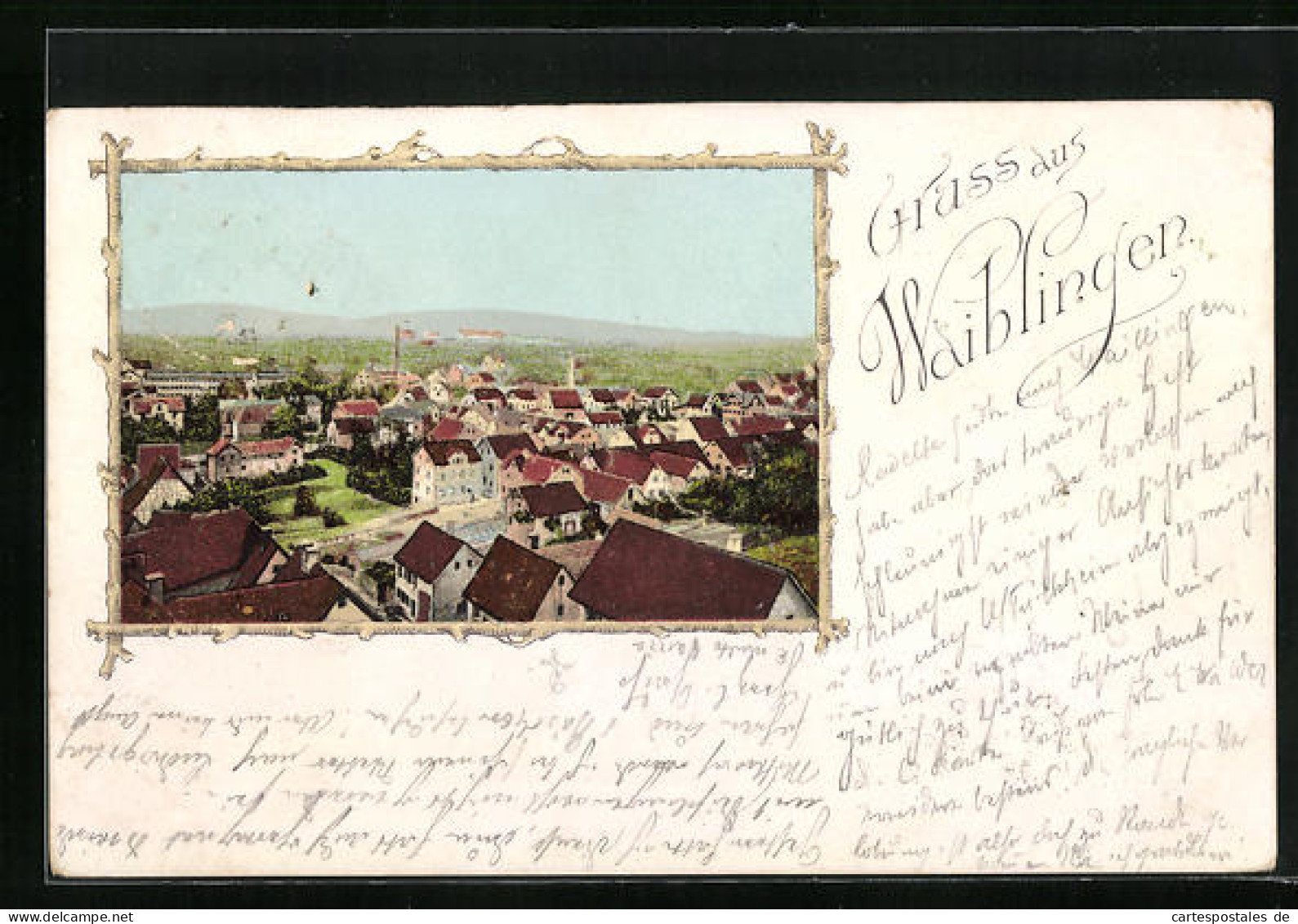 AK Waiblingen, Ortsansicht Aus Der Vogelschau  - Waiblingen