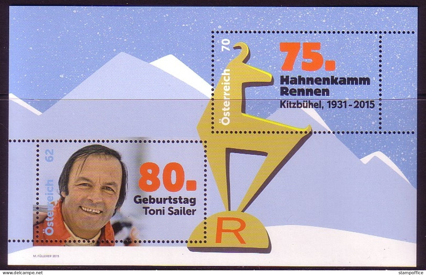 ÖSTERREICH BLOCK 84 POSTFRISCH(MINT) 80. GEBURTSTAG VON TONI SAILER SKIFAHRER - Blocs & Feuillets