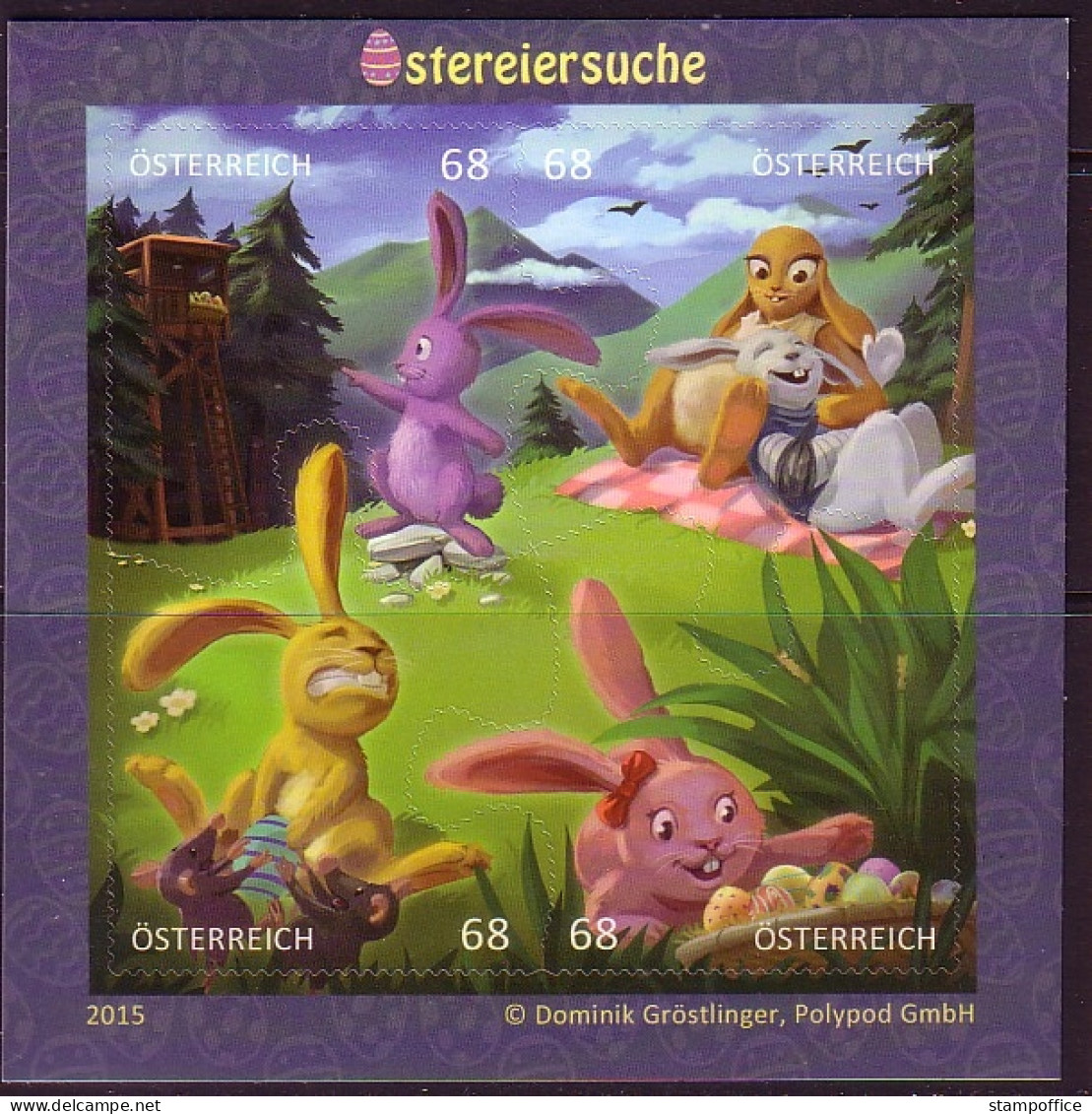 ÖSTERREICH BLOCK 85 POSTFRISCH(MINT) COMIC OSTEREIERSUCHE 2015 - Blocs & Feuillets