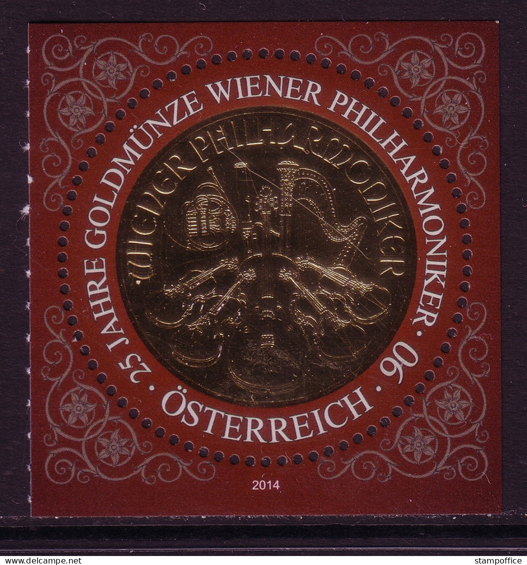 ÖSTERREICH BLOCK 83 POSTFRISCH(MINT) WIENER PHILHARMONIKER GOLDMÜNZE GETRENNT - Blocs & Hojas