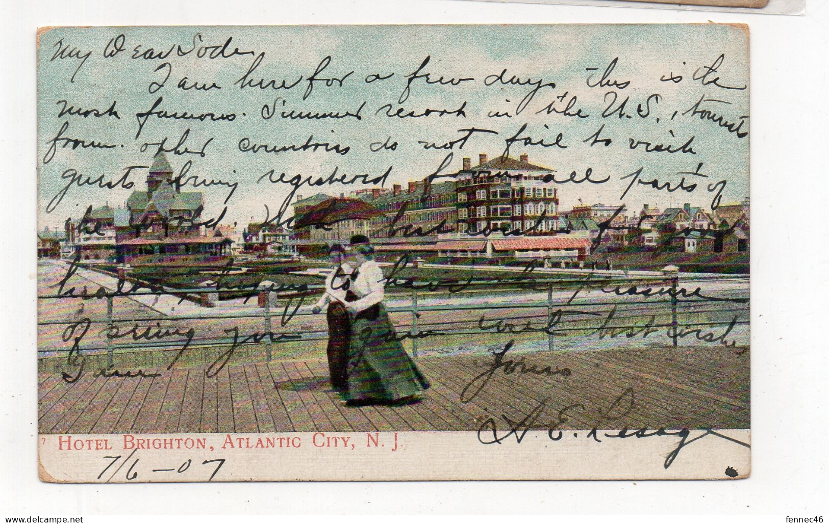 USA - Hôtel Brighton, ATANTIC CITY, N.J. - Animée - 1907  (K103) - Atlantic City