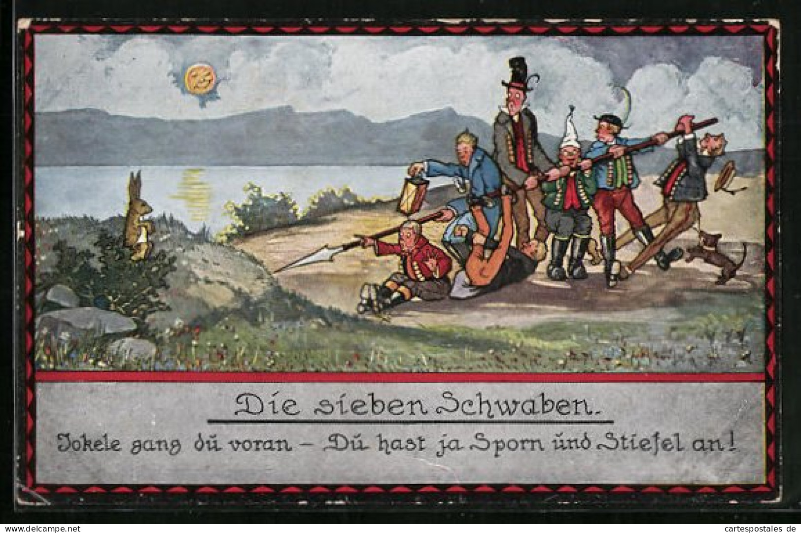 Künstler-AK Hans Boettcher: Die Sieben Schwaben, Jokele Gang Du Voran..., Märchen  - Boettcher, Hans