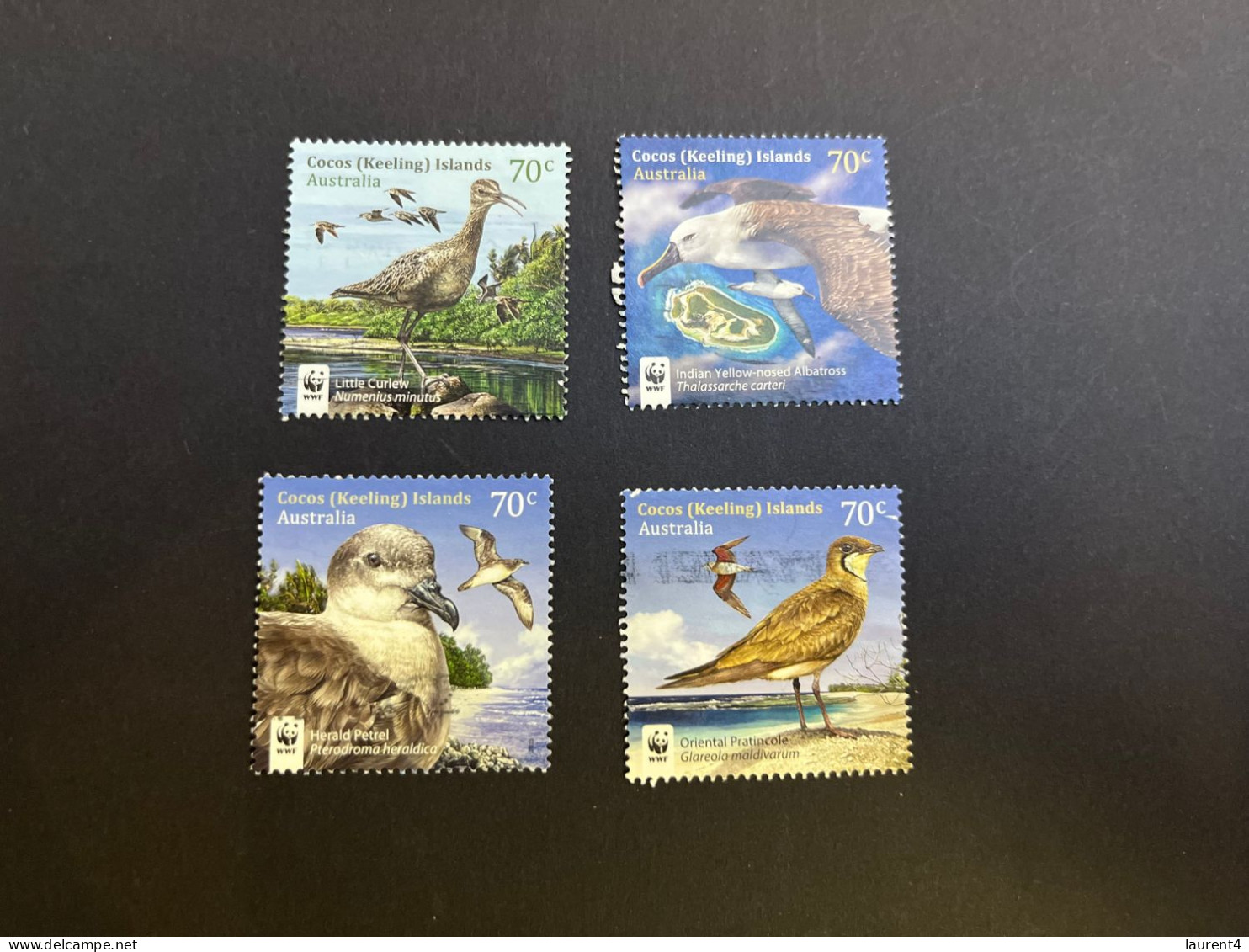 21-4-2024 (stamp) Australia Cocos Keeling Island (ued) 4 WWF Birds - Kokosinseln (Keeling Islands)