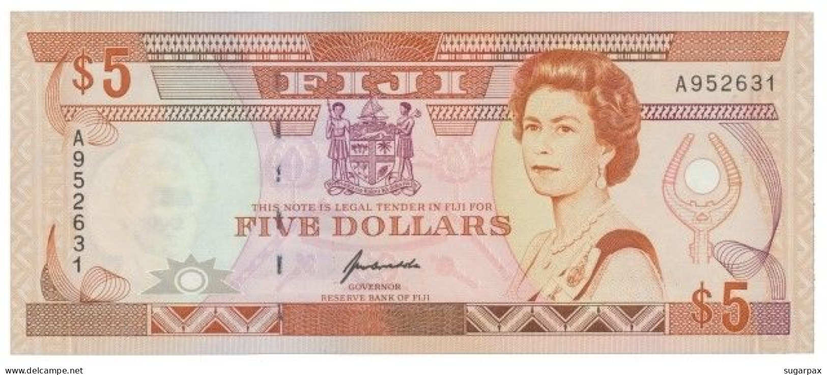 Fiji - 5 Dollars - ND ( 1992 ) - Pick: 93 - AUnc. - Serie A - Fiji