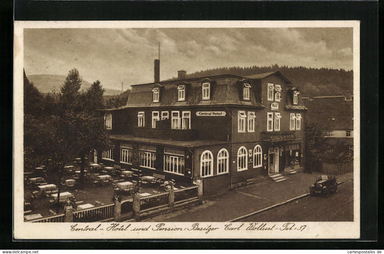 AK Braunlage I. Oberharz, Cental-Hotel, Gebäude Mit Biergarten  - Oberharz