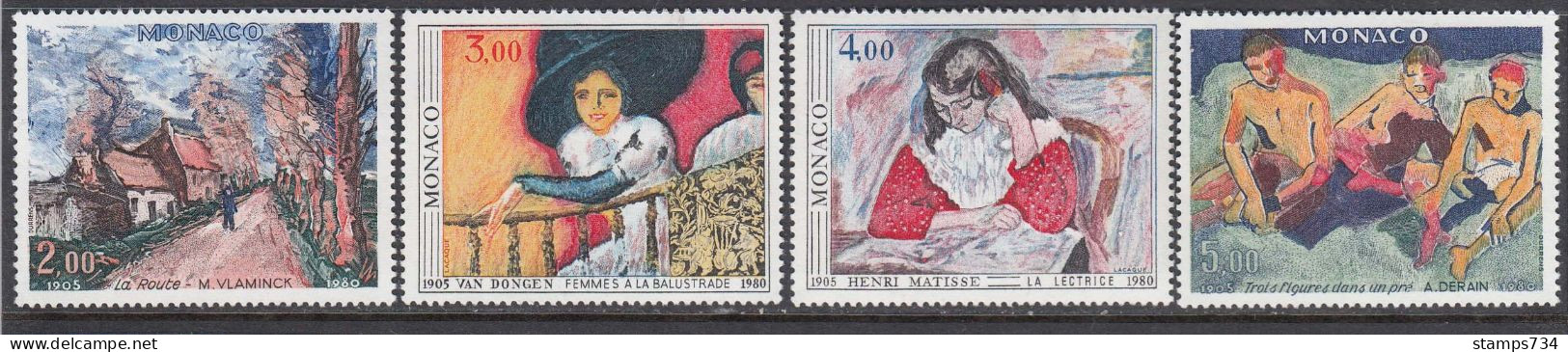 Monaco 1980 - Paintings, Mi-nr. 1437/40, MNH** - Nuevos