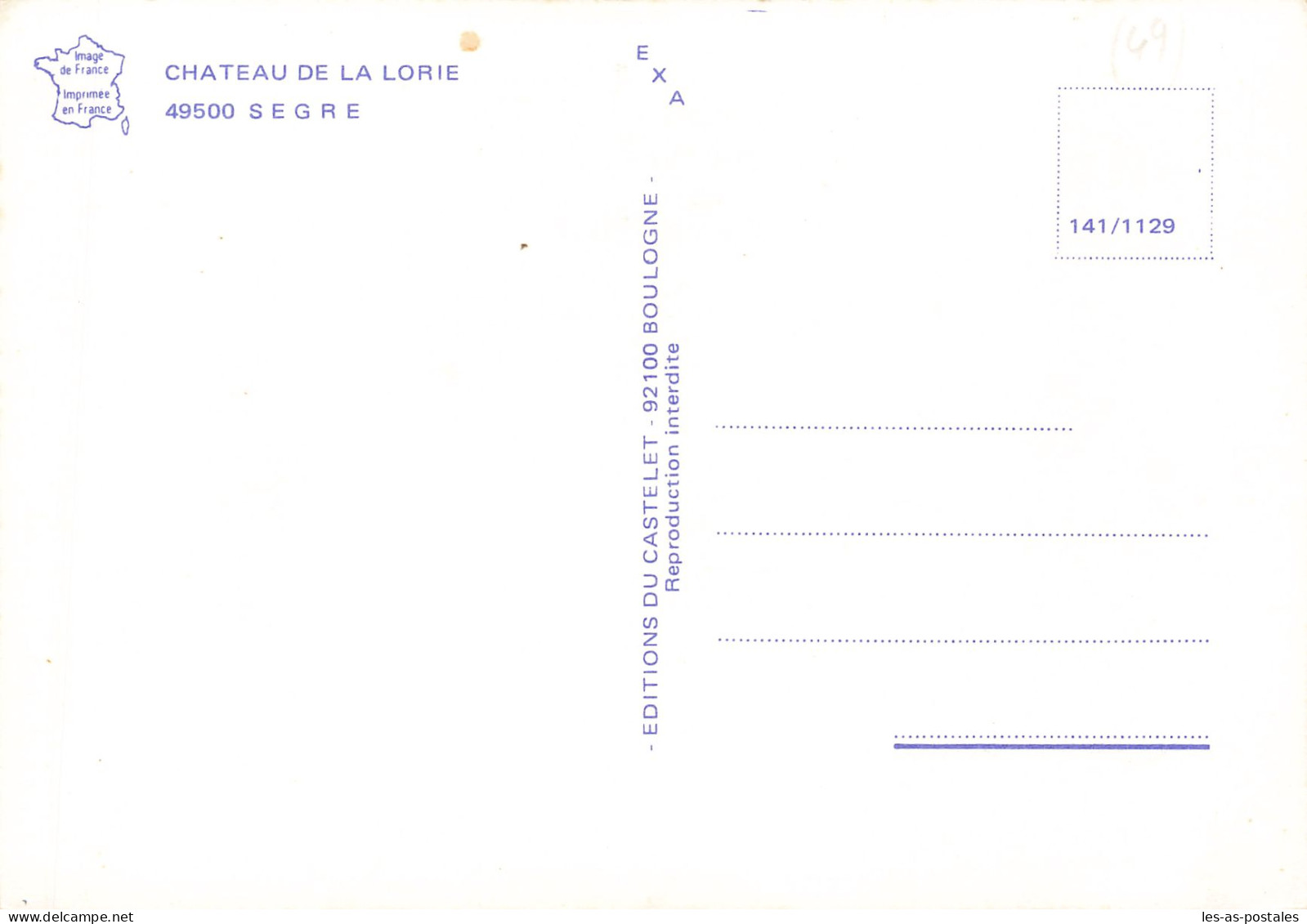 49 SEGRE LE CHÂTEAU DE LA LORIE - Segre