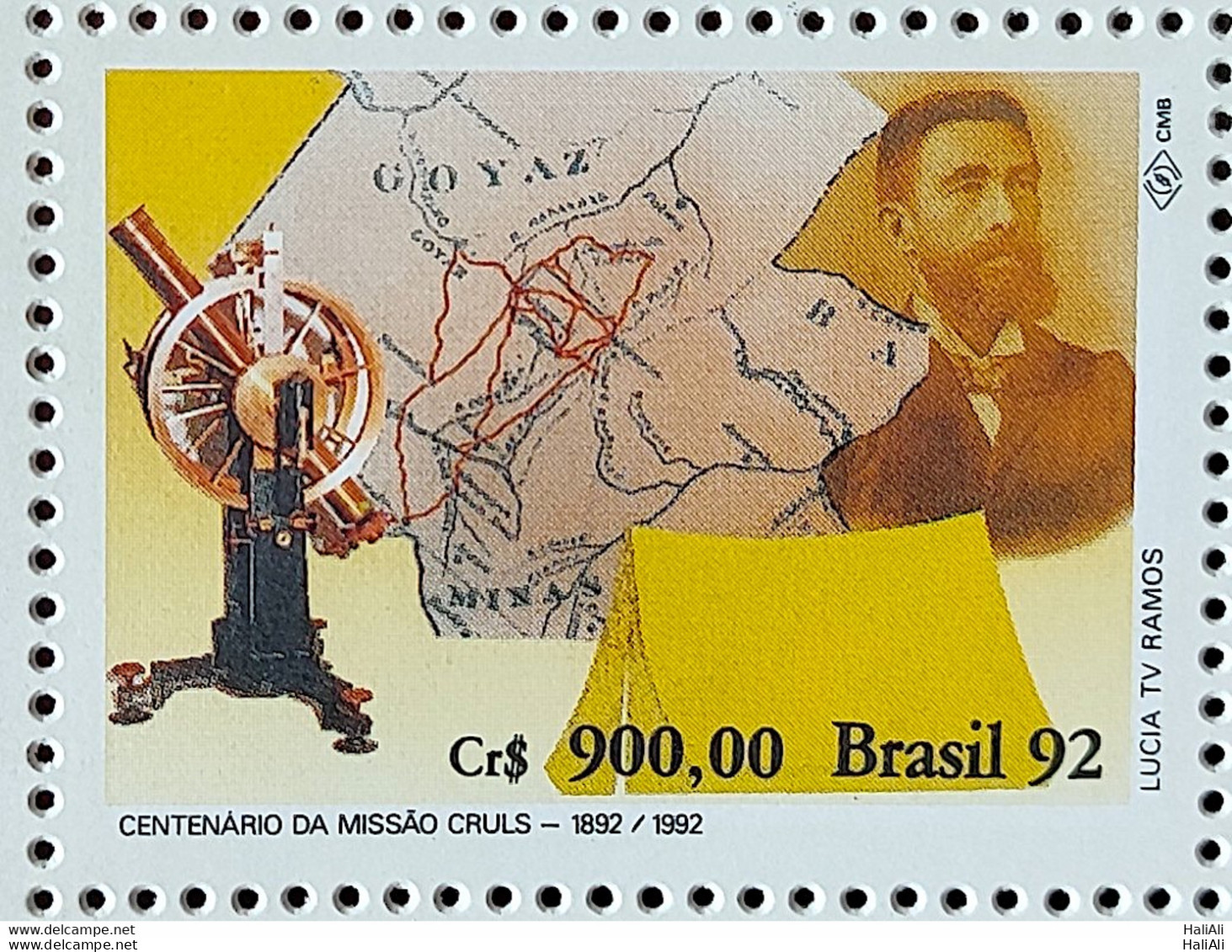 C 1823 Brazil Stamp 100 Years Mission Mission Search Science 1992 - Ungebraucht