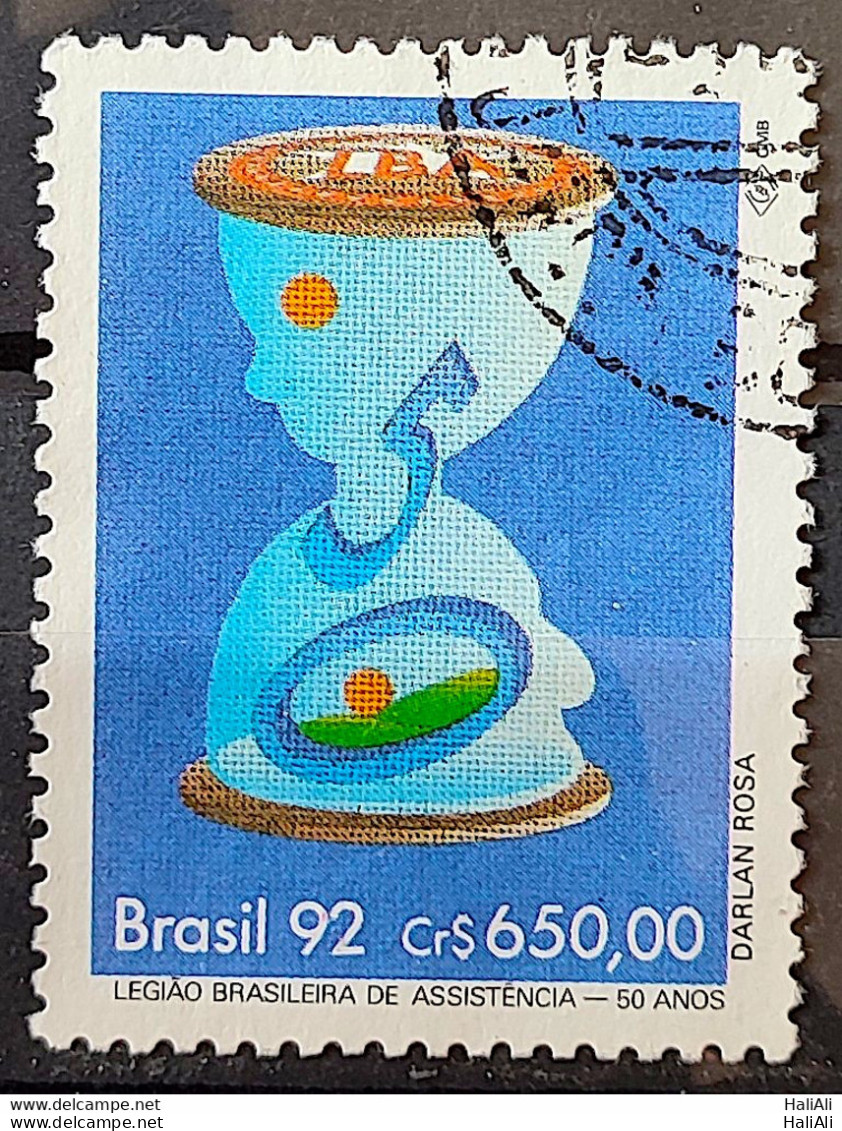 C 1818 Brazil Stamp 50 Years Brazilian Legion Of Assistance Hourglass Time 1992 Circulated 1 - Used Stamps