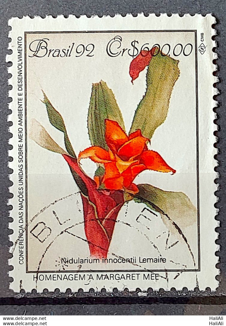 C 1805 Brazil Stamp Conference Environment Mata Atlantica Margaret Mee Nidularium 1992 Circulated 1 - Gebruikt