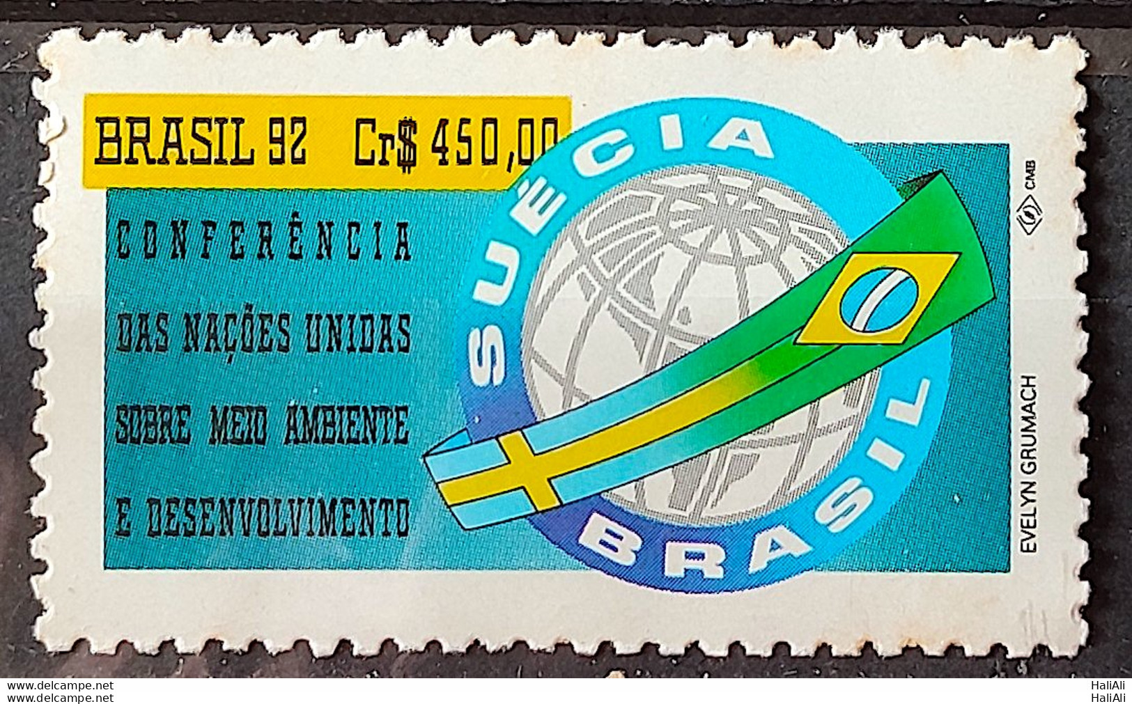 C 1798 Brazil Stamp Conference Eco 92 Rio De Janeiro Sweden Flag Environment 1992 1 - Ungebraucht