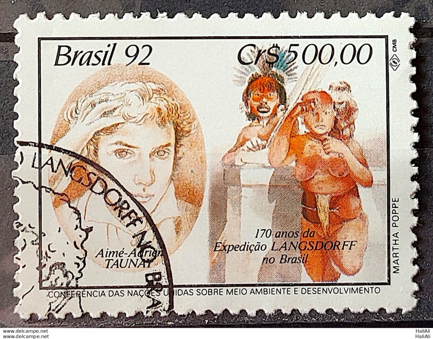 C 1795 Brazil Stamp Expedition Longsdorff Environment Taunay Indio 1992 Circulated 3 - Oblitérés