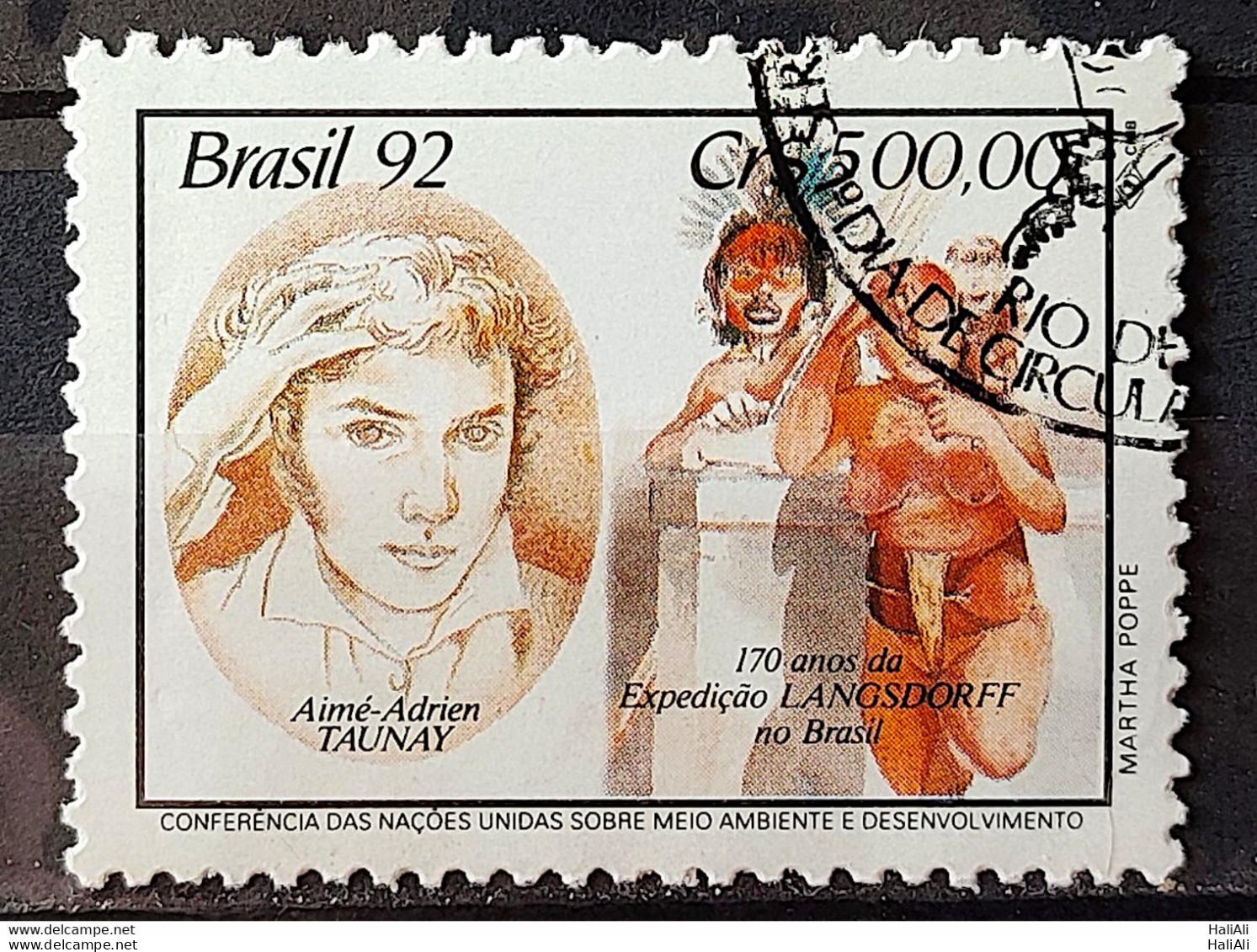 C 1795 Brazil Stamp Expedition Longsdorff Environment Taunay Indio 1992 Circulated 5 - Usati