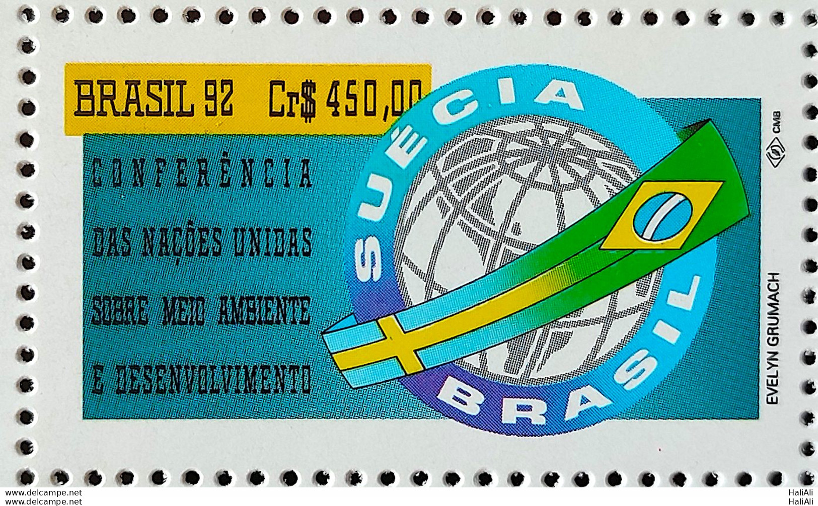 C 1798 Brazil Stamp Conference Eco 92 Rio De Janeiro Sweden Flag Environment 1992 Complete Series - Ungebraucht