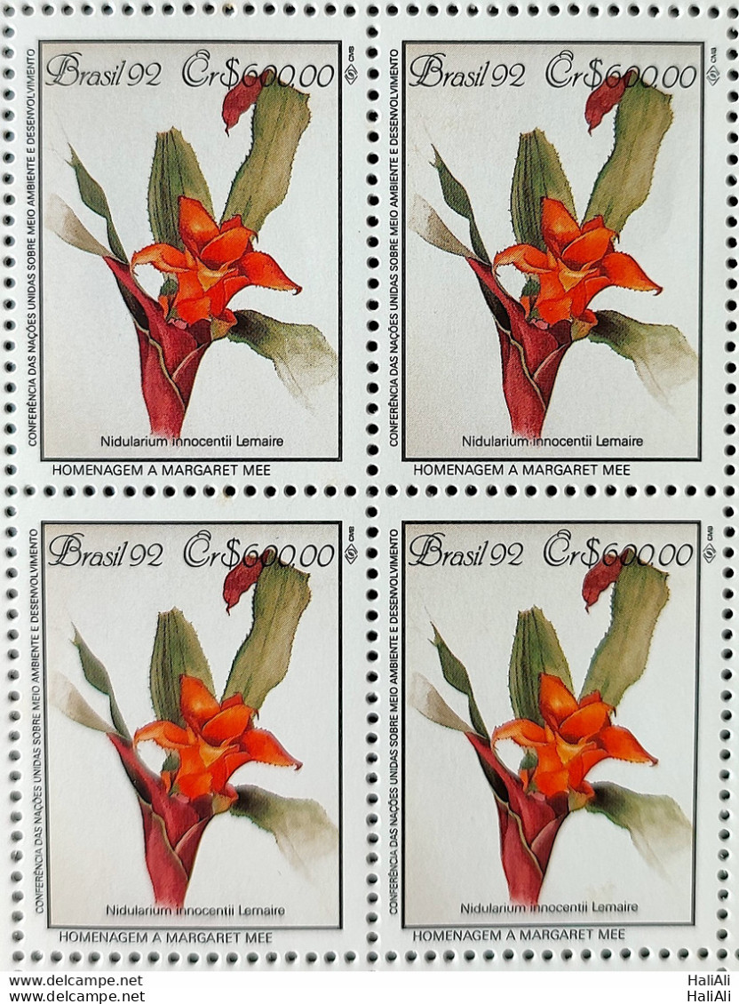 C 1805 Brazil Stamp Conference Environment Mata Atlantica Margaret 1992 Block Of 4 Complete Series - Ungebraucht