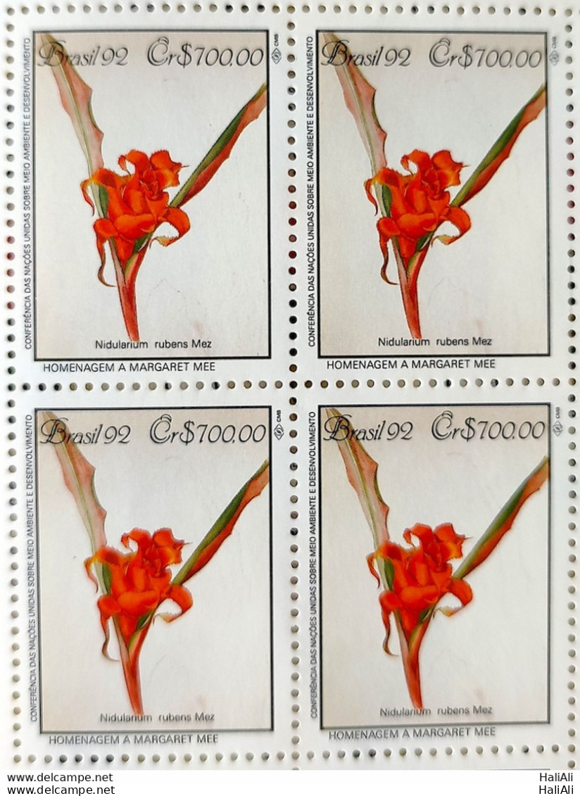 C 1805 Brazil Stamp Conference Environment Mata Atlantica Margaret 1992 Block Of 4 Complete Series - Ungebraucht