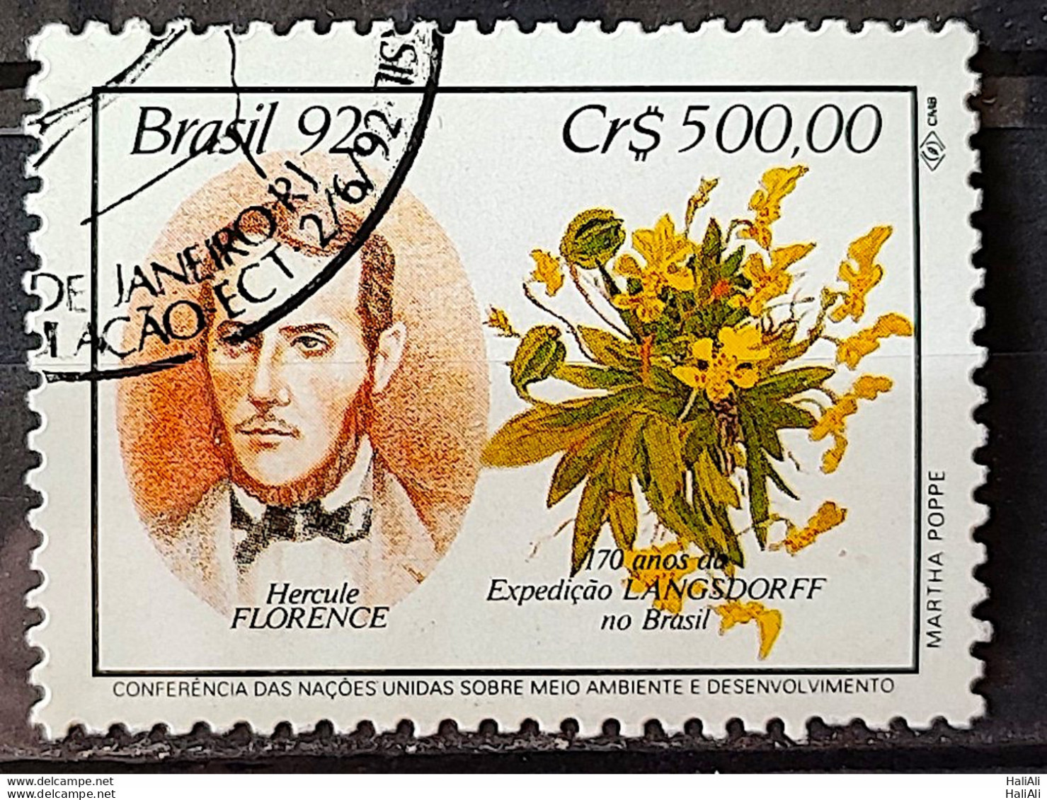 C 1794 Brazil Stamp Expedition Longsdorff Environment Florence Flora 1992 Circulated 4 - Gebruikt