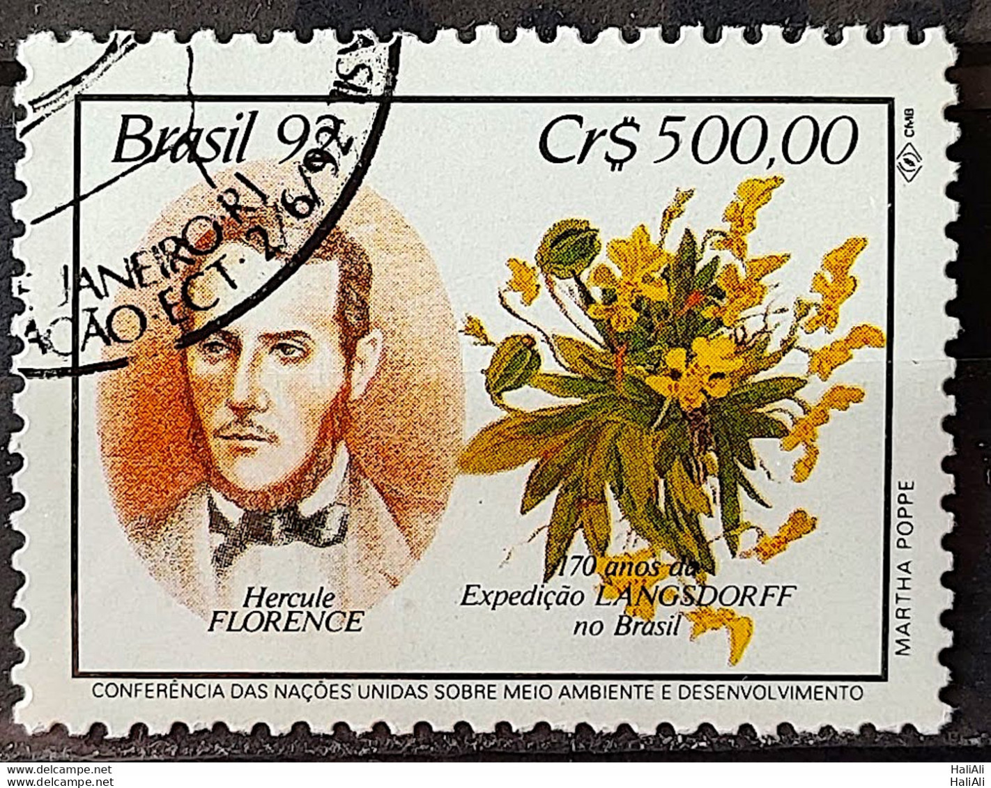 C 1794 Brazil Stamp Expedition Longsdorff Environment Florence Flora 1992 Circulated 3 - Usati