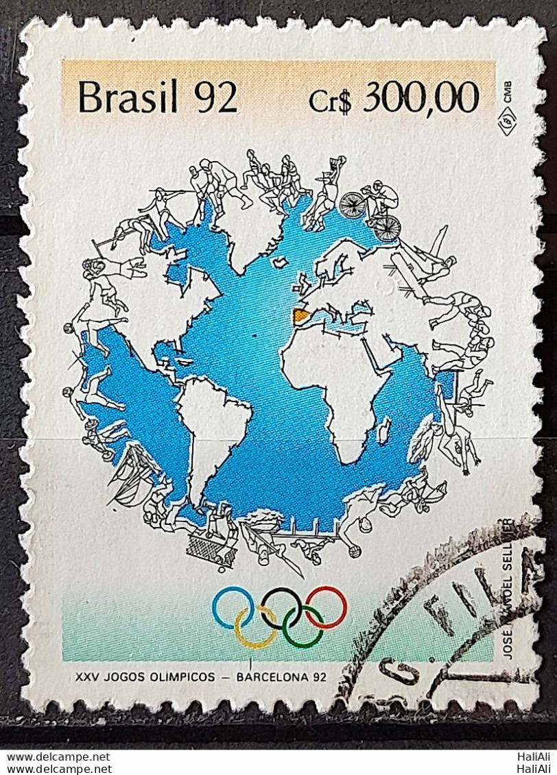 C 1786 Brazil Stamp Olympics Of Barcelona Spain Sport Map 1992 Circulated 1 - Gebruikt