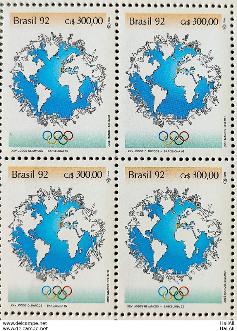 C 1786 Brazil Stamp Olympics Of Barcelona Spain Sport Map 1992 Block Of 4 - Unused Stamps
