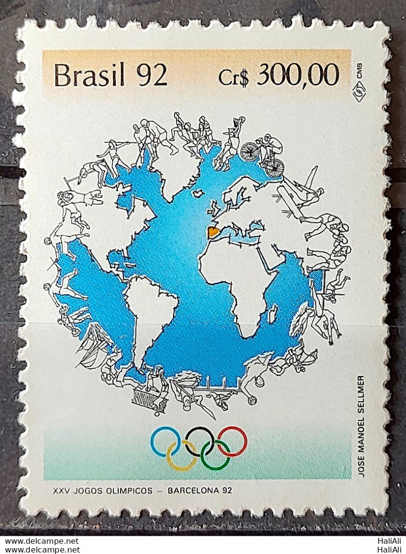 C 1786 Brazil Stamp Olympics Of Barcelona Spain Sport Map 1992 - Ungebraucht