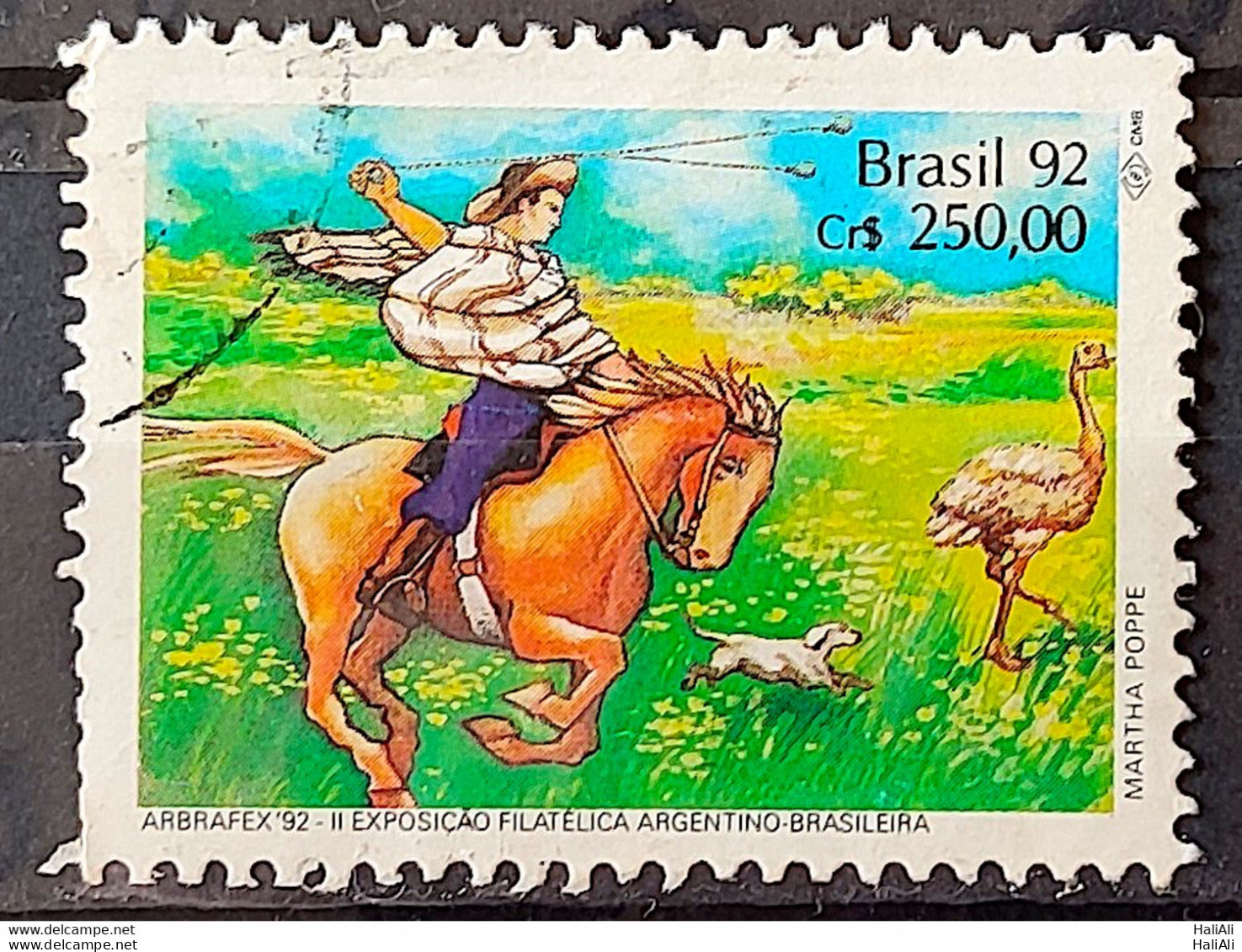 C 1780 Brazil Stamp Arbrafex Argentina Custom Gauchos Horse 1992 Circulated 7 - Gebraucht