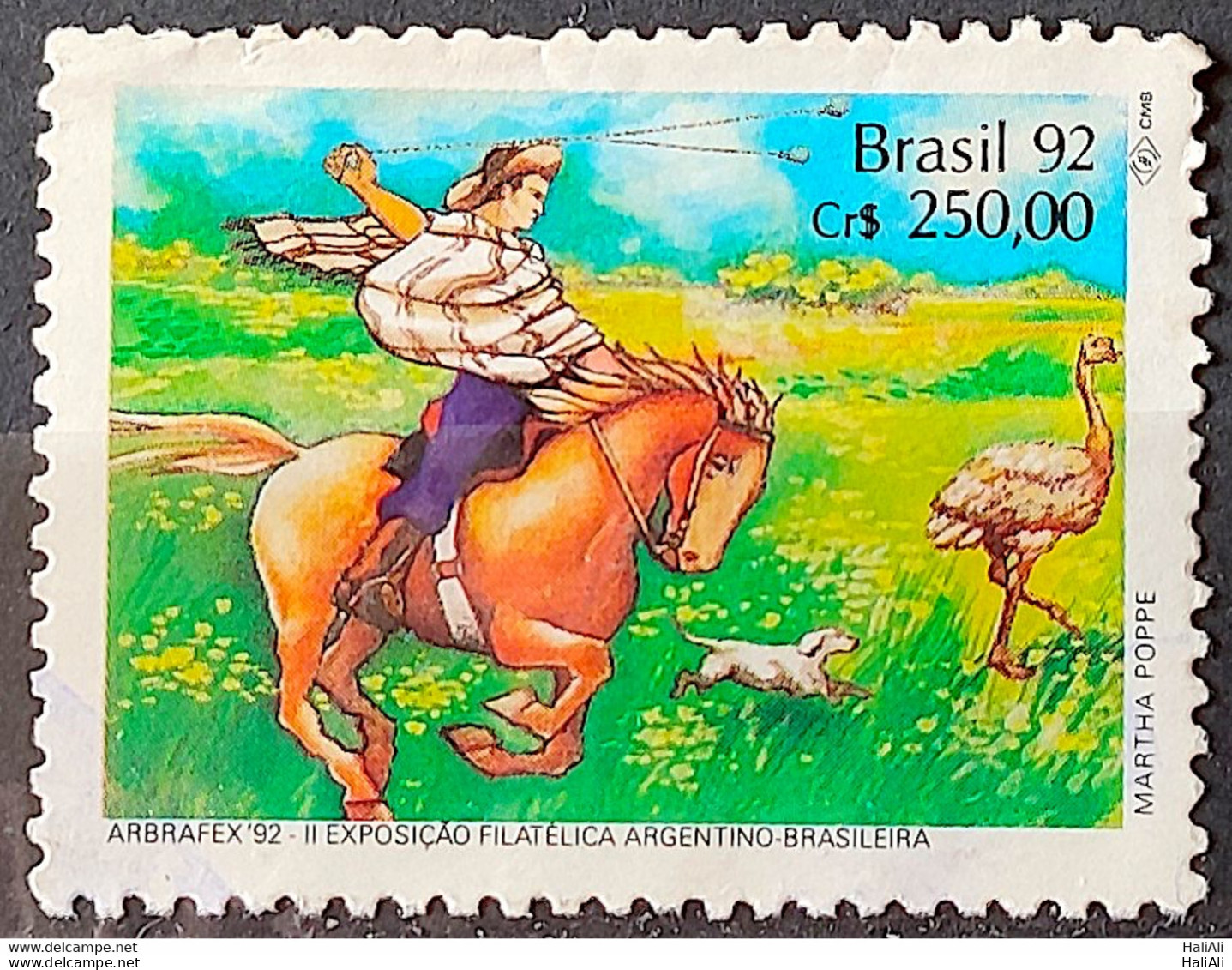 C 1780 Brazil Stamp Arbrafex Argentina Custom Gauchos Horse 1992 Circulated 3 - Gebruikt