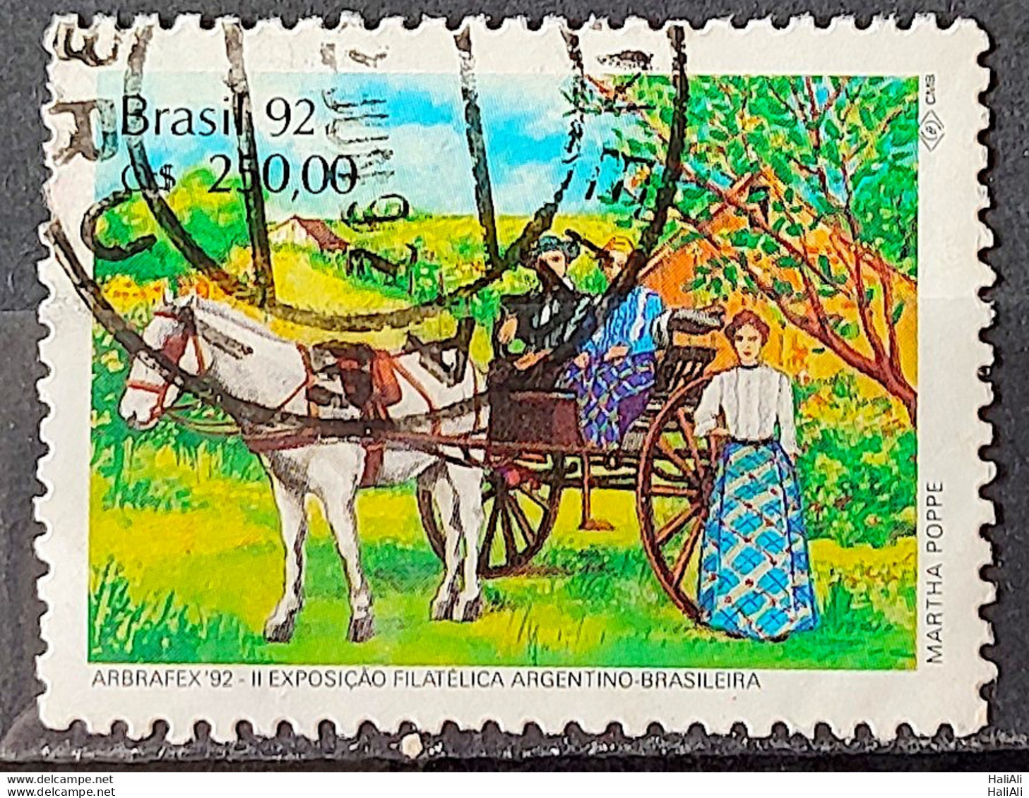 C 1779 Brazil Stamp Arbrafex Argentina Costumes Gauchos Horse Carrete Barrow 1992 Circulated 7 - Usati