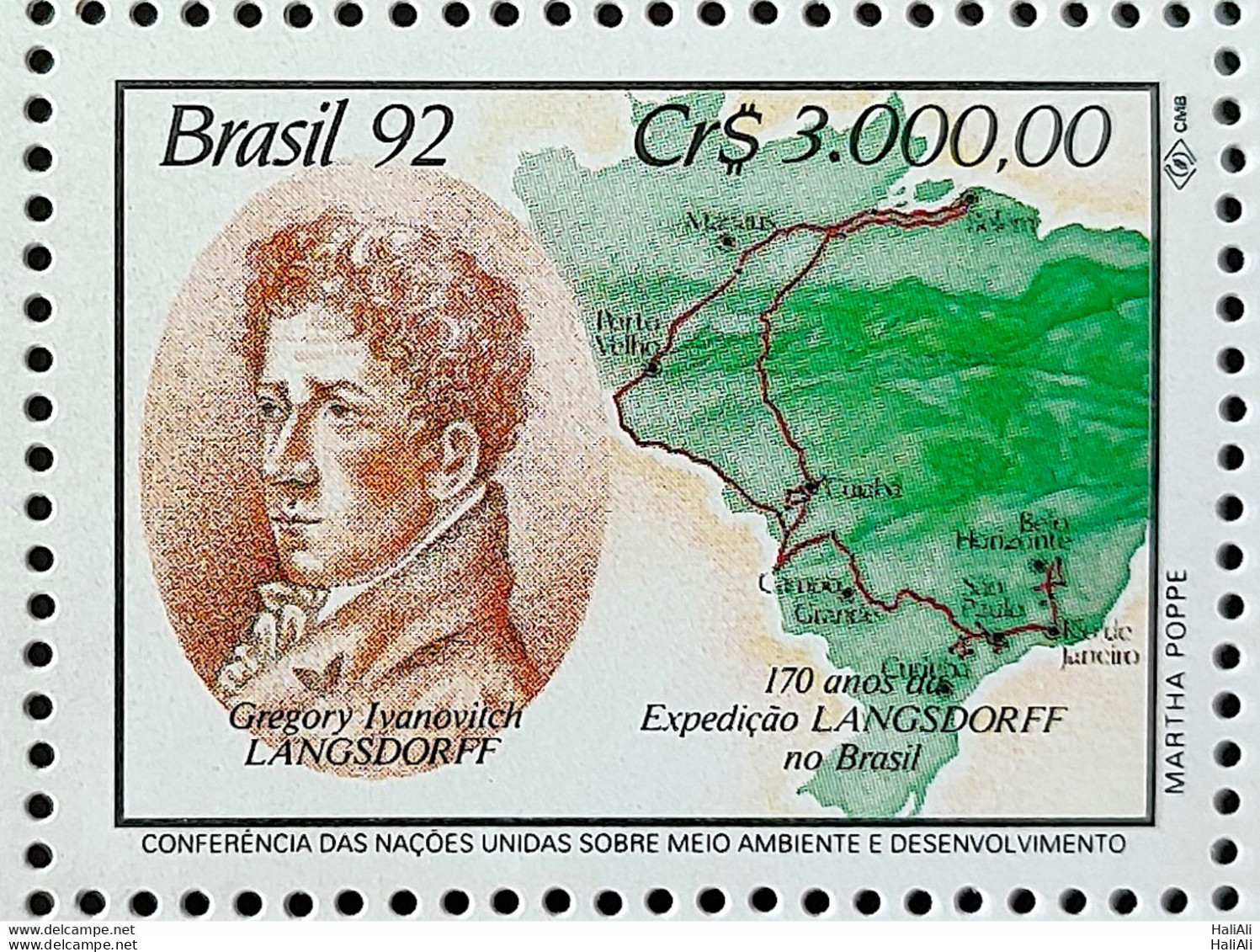 C 1794 Brazil Stamp Expedition Longsdorff Environment Florence Flora 1992 Complete Series - Neufs