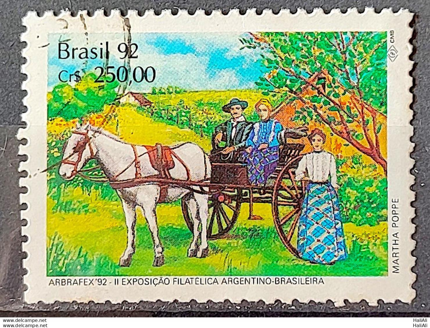 C 1779 Brazil Stamp Arbrafex Argentina Costumes Gauchos Horse Carrete Barrow 1992 Circulated 8 - Gebraucht