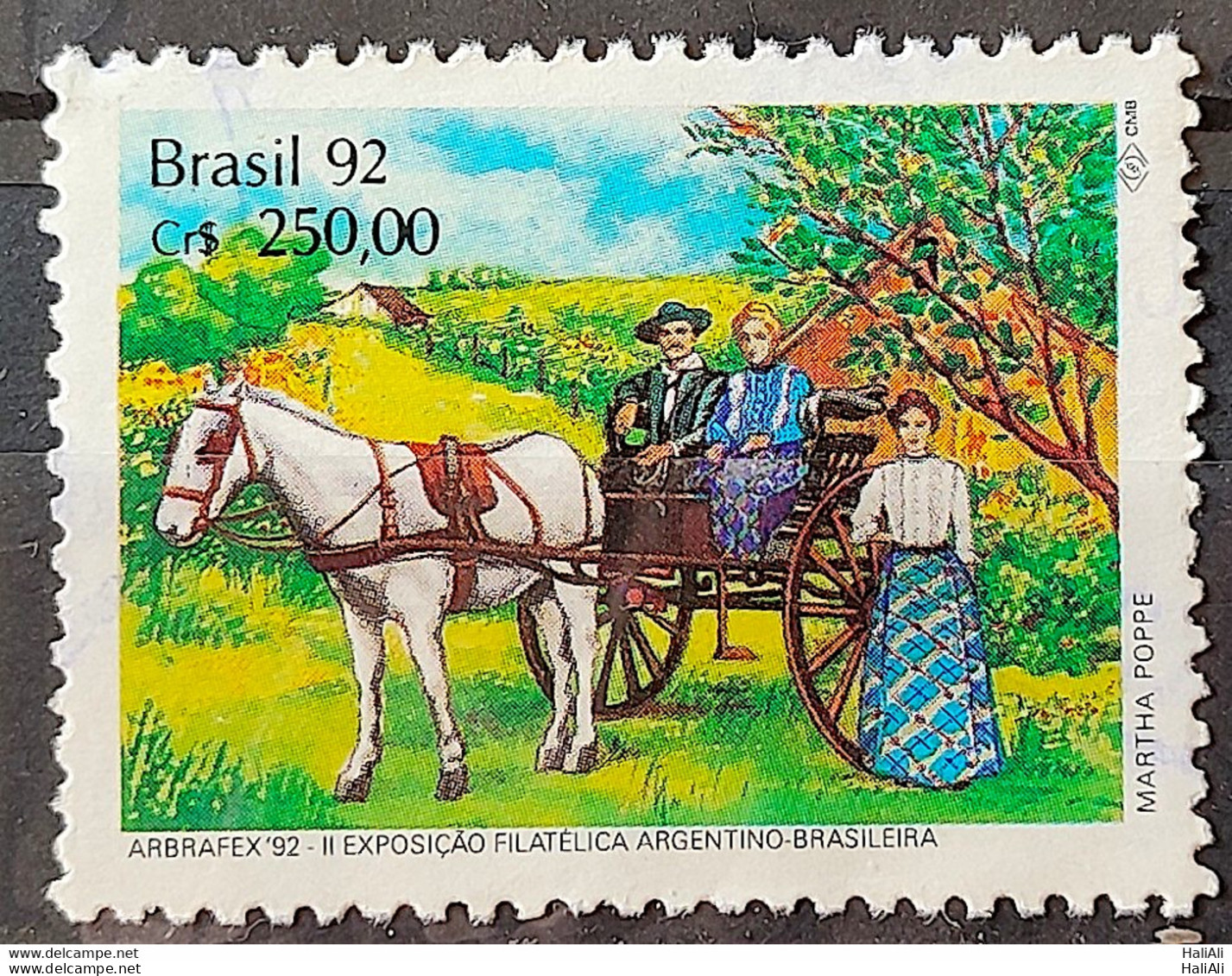 C 1779 Brazil Stamp Arbrafex Argentina Costumes Gauchos Horse Carrete Barrow 1992 Circulated 2 - Gebraucht