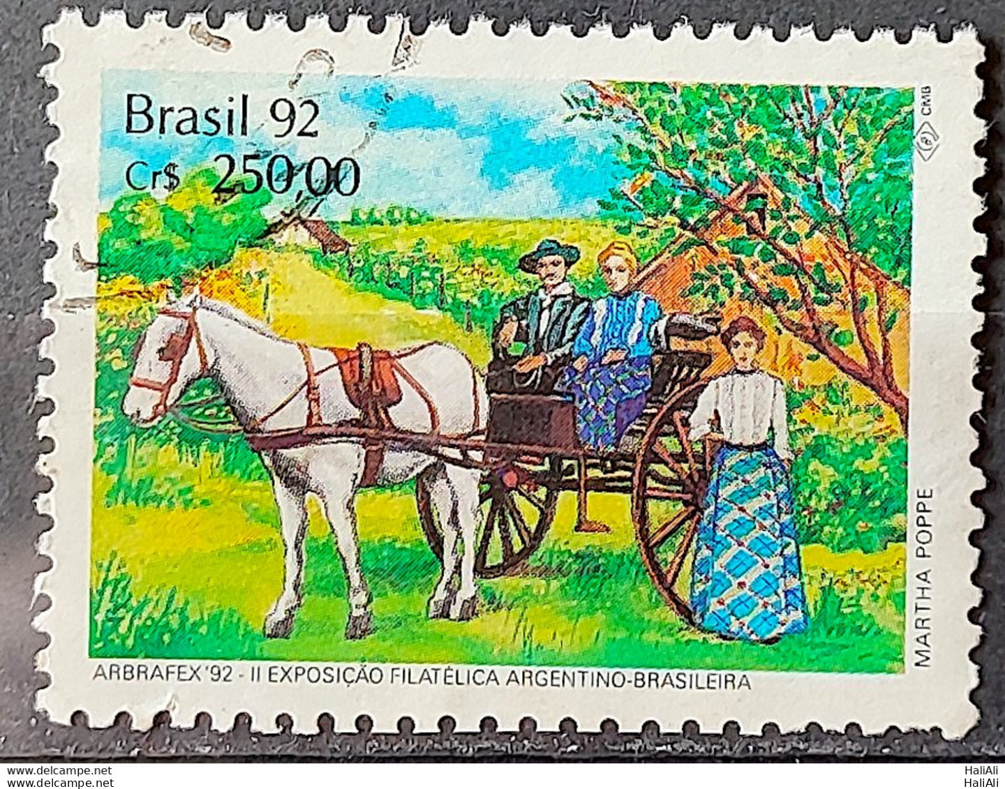 C 1779 Brazil Stamp Arbrafex Argentina Costumes Gauchos Horse Carrete Barrow 1992 Circulated 5 - Usati