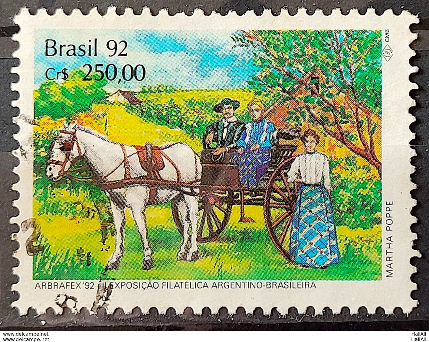 C 1779 Brazil Stamp Arbrafex Argentina Costumes Gauchos Horse Carrete Barrow 1992 Circulated 3 - Used Stamps