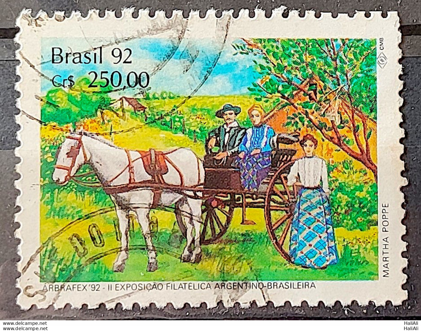 C 1779 Brazil Stamp Arbrafex Argentina Costumes Gauchos Horse Carrete Barrow 1992 Circulated 1 - Usati