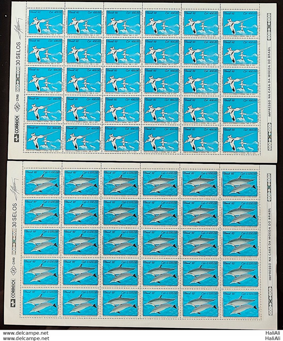 C 1776 Brazil Stamp Conference Rio 92 Fauna Fernando De Noronha Birds Dolphin 1992 Sheet Complete Series - Neufs