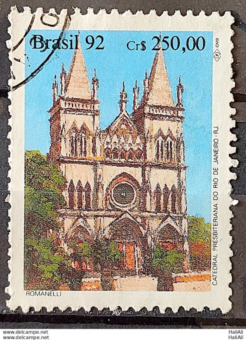 C 1771 Brazil Stamp Religious Architecture Presbyterian Church 1992 Circulated 7 - Usati