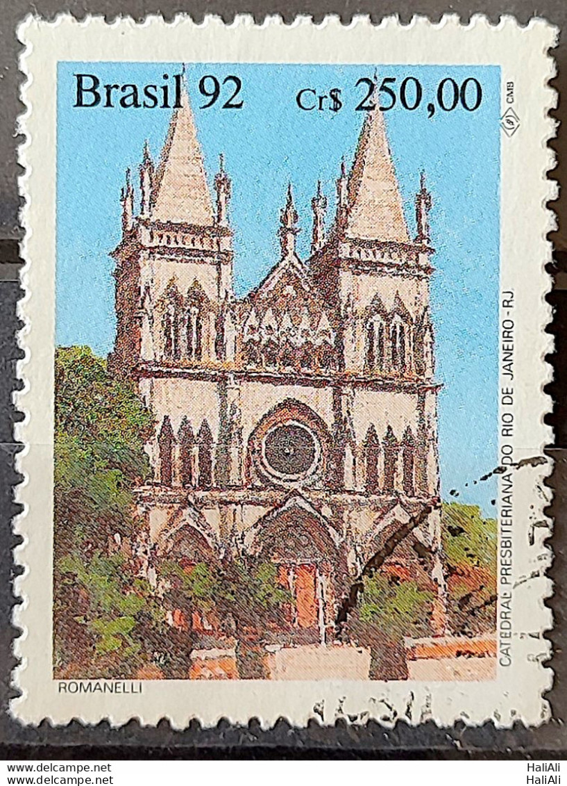 C 1771 Brazil Stamp Religious Architecture Presbyterian Church 1992 Circulated 5 - Usati