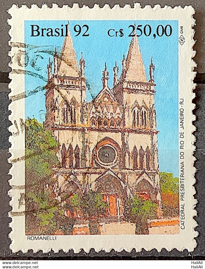 C 1771 Brazil Stamp Religious Architecture Presbyterian Church 1992 Circulated 1 - Usati