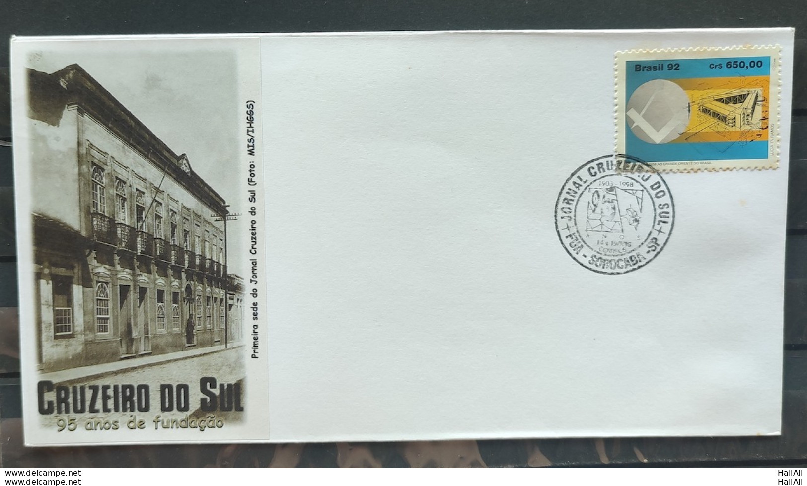 Brazil Envelope FDC 574 1992 Great East Maconaria CBC SP - FDC