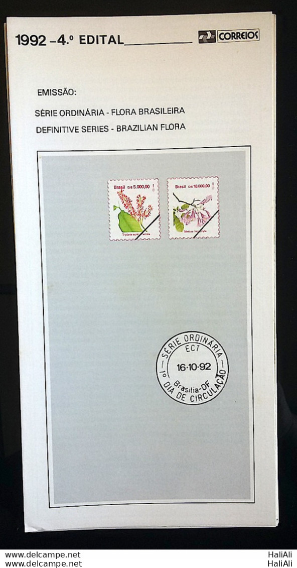 Brazil Brochure Edital 1992 04 Brazilian Flora Without Stamp - Storia Postale