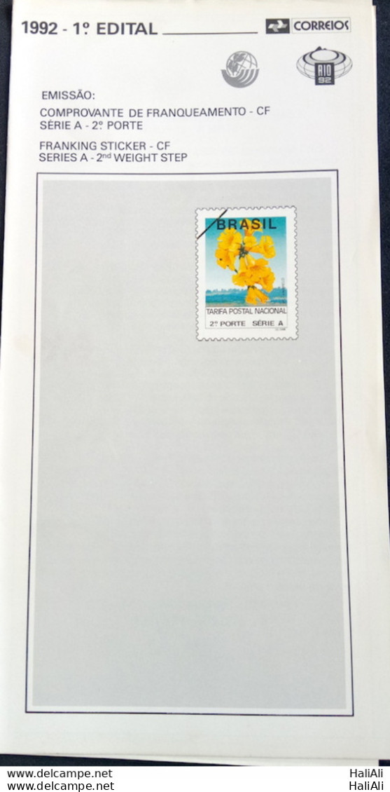 Brazil Brochure Edital 1992 01 Proof Of Franchise Without Stamp - Storia Postale