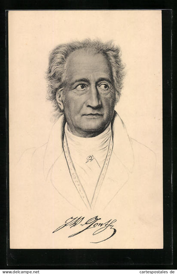 Künstler-AK Johann Wolfgang Von Goethe, Darstellung Des Gealterten Dichters  - Ecrivains