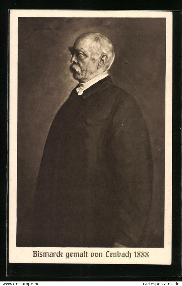 Künstler-AK Otto Von Bismarck Stehend Gemalt Von Lenbach 1888  - Historical Famous People