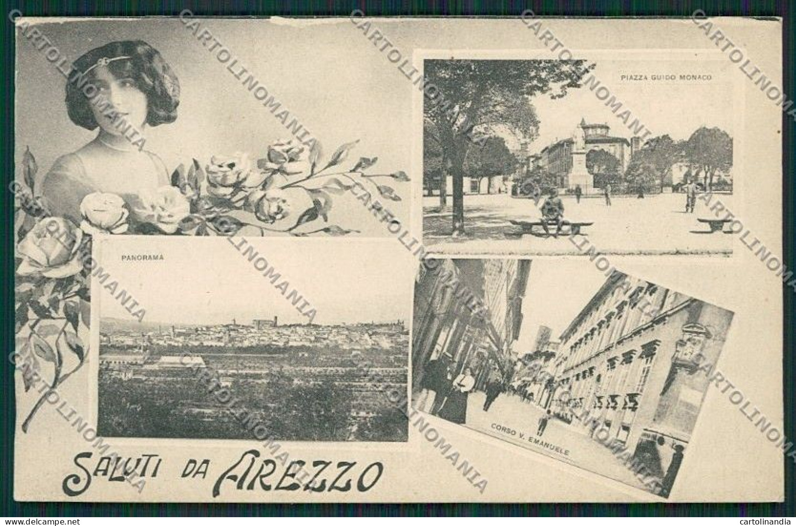 Arezzo Città Saluti Da ABRASA Cartolina QQ3349 - Arezzo