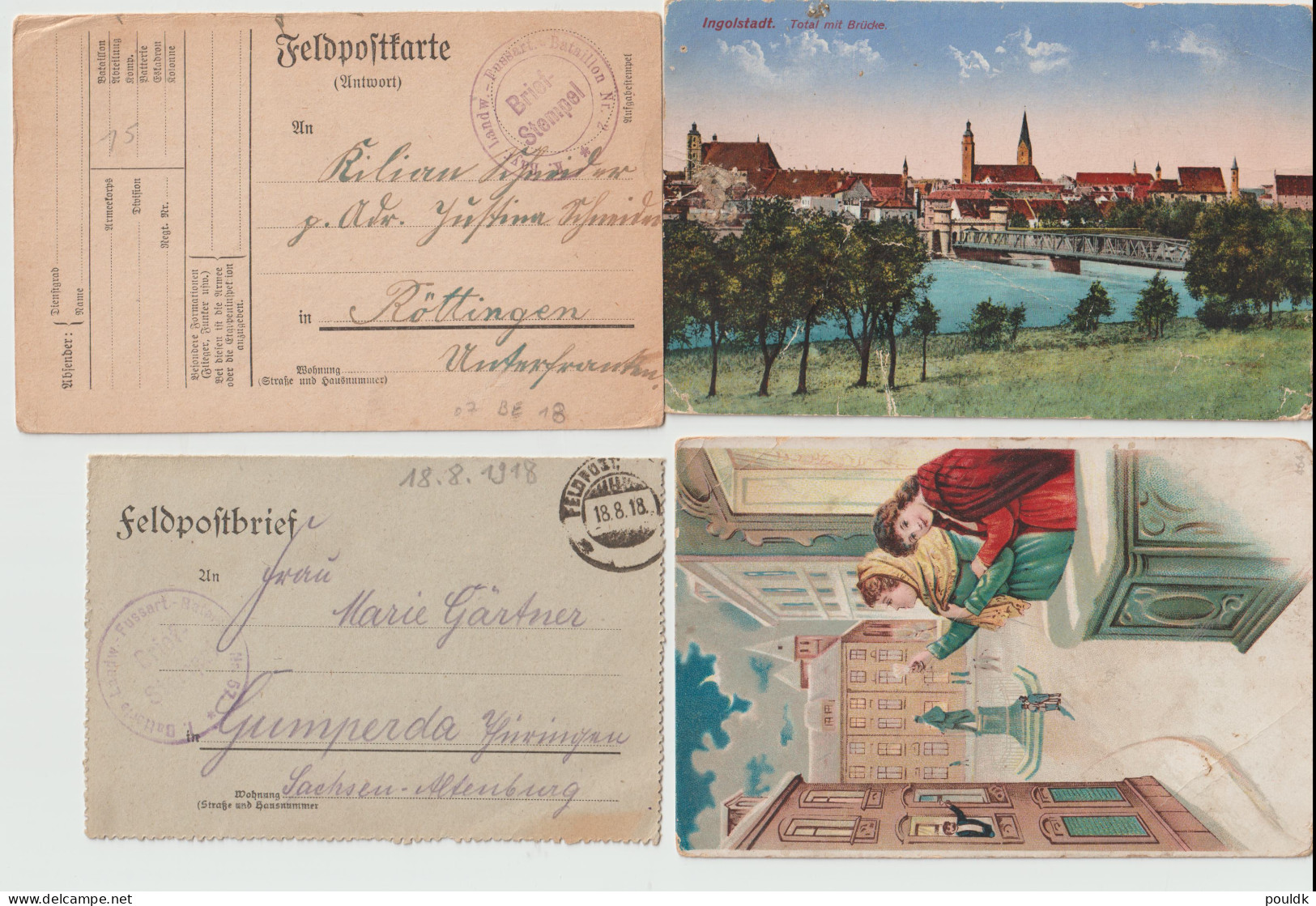 10 Feldpost Covers/cards From World War 1. Postal Weight Approx 99 Gramms. Please Read Sales Conditions Under - Militares