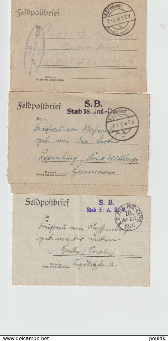 10 Feldpost Covers/cards From World War 1. Postal Weight Approx 99 Gramms. Please Read Sales Conditions Under - Militares