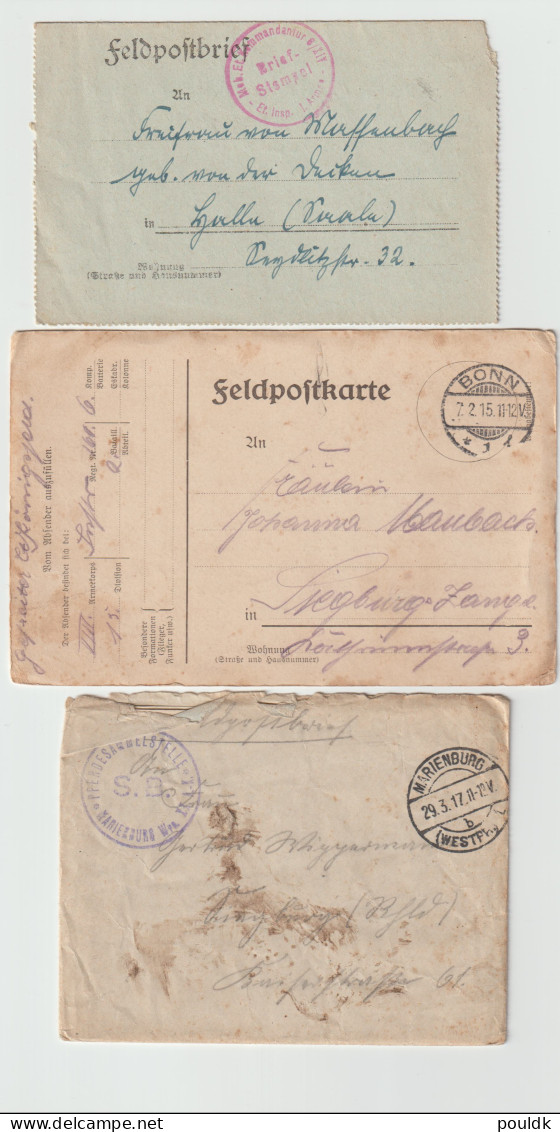 10 Feldpost Covers/cards From World War 1. Postal Weight Approx 99 Gramms. Please Read Sales Conditions Under - Militares